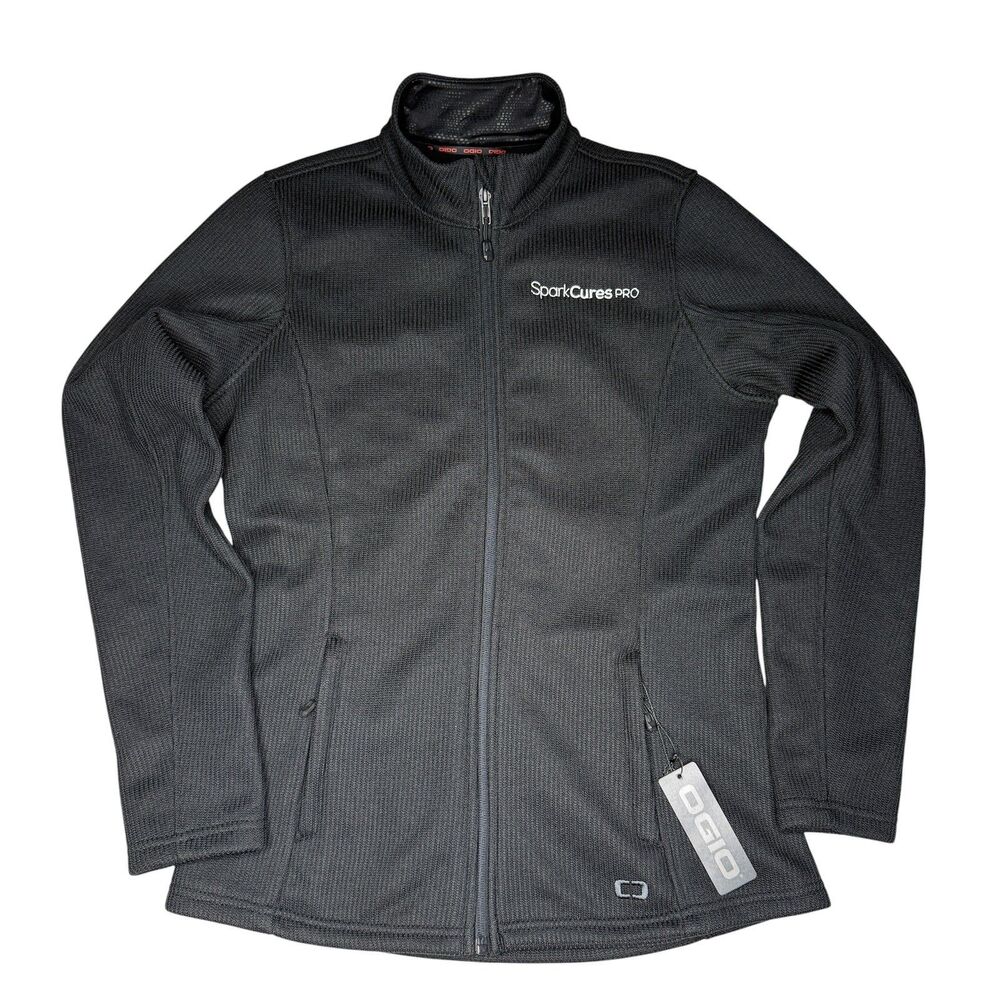 OGIO Ladies Grit Jacket Black Heavy Knit Full Zip Size M LOG727 NWT Custom Logo